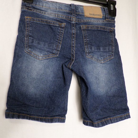 True Indigo Dark Wash Boys Size 5 Shorts Distressed - Picture 5 of 12